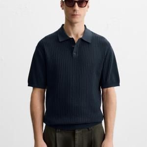VERTICAL TEXTURED KNIT POLO SHIRT