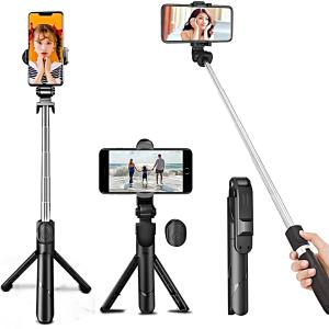 Adjustable Mobile Tripod Stand with Bluetooth Remote