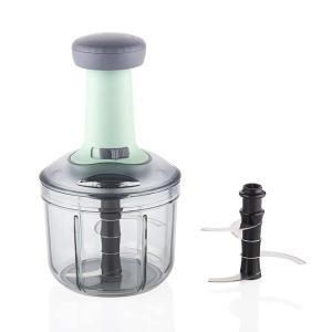 900ml Manual Hand-Press Vegetable Chopper with Stainless Steel Blades