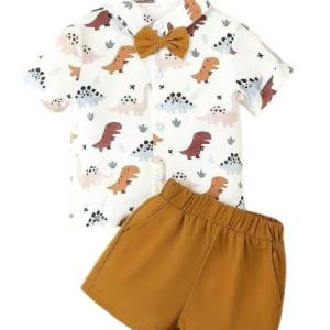 Baby Boy Shirt & Shorts Set with Bow Tie
