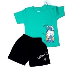 Kids’ Cartoon Print T-Shirt and Shorts Se