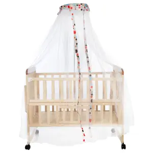 Rocking Wooden Baby Cot with Mosquito Net