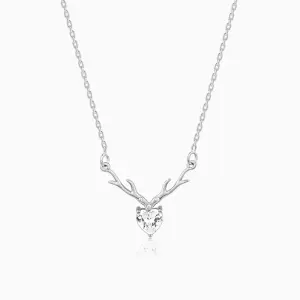 Silver Deer Heart Necklace