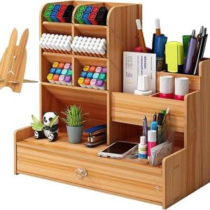 Wooden Pen Stand Desk Organizer